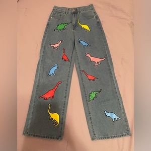 Dino jeans, from shein!! Size 2! Never worn!🌈🎉